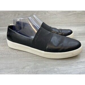 Cole Haan Grand OS Black Leather Slip On Sneakers Women's 9 Comfort Elastic Vamp